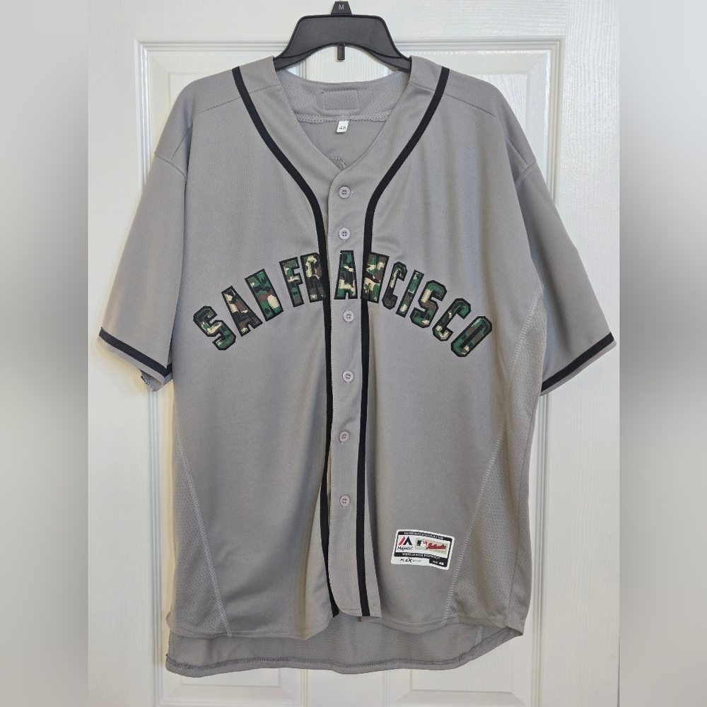 San Francisco Giants Posey Baseball Jersey Size 48 XL CAMO Majestic Cool Base
